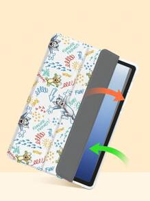 TOM & JERRY X SHEIN 时尚可爱的卡通老鼠和猫印花垫套 - 彩色 - 查看 3