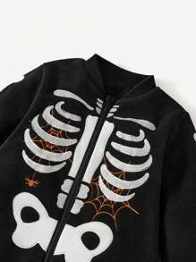 Cozy Pixies 1pc Halloween Skeleton Pattern Baby Sleeping Bag - Black - View 6