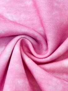 My Little Pony X SHEIN Young Girl Casual Daily Street Chic Cartoon Pegasus & Letter Tie-Dye Print Short Sleeve T-Shirt, Summer Pony Shirt Girls T-Shirt Pink T-Shirt Kawaii Shirt - Pink - View 6