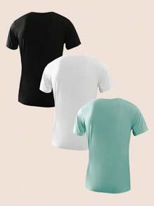 Set de 3 camisetas de hombre de unicolor - Multicolor - Ver 2