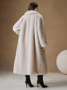 Anewsta New Arrival Elegant Lady Long Coat Chic Thermal Lined Winter Outwear For Women