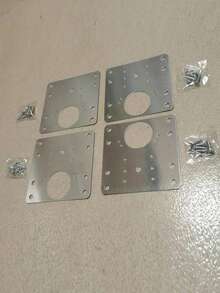 4pcs/8pcs Stainless Steel Cabinet Hinge Repair Kit - Easily Fix Cupboard Doors With Flat Brackets And Screws