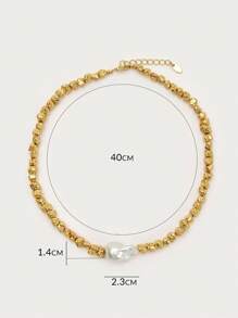 Opalesca 1pc Casual, Work, Elegant, Luxury, Cute, Wedding, Sexy, Vacation, Party Pearl/Mother Of Pearl, Metallic, Beaded, Textured Necklace, Y2K/For Mom/Women/Girl/Fall/Autumn/Winter/Festival/Holiday/Vacation/Old Money/Halloween,For Mom/Women/Girl/Mother,Fall/Autumn/Winter,Outfits,Charm Necklace,Old Money,Premium,Pearl,Elegant,Fairycore/Fairy