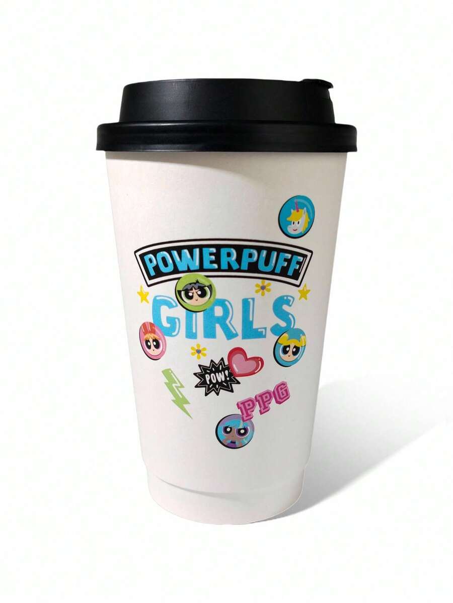 THE POWERPUFF GIRLS X SHEIN Blossom, Bubbles, Buttercup Pattern Paper Cup - Multicolor - View 1