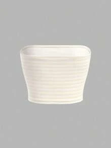 SHEIN EZwear Bộ 2 áo ống sọc vàng trắng thường ngày cho nữ - Nhiều màu - Xem 6