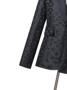 SHEIN 2pcs/Set Teen Boy Gentleman Outfit, Contrast Color Mandarin Collar Textured Slim Fit Suit Jacket + Trousers, Elegant, , Luxurious Formal Wear Suitable For Birthday Party, Gala, Performance, Hosting, Wedding Season, Wedding, Wedding Guest, Pageboy, Ring Boy