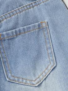 SHEIN Jeans azules holgados y acampanados para niña