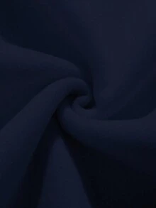 EMERY ROSE Plus Size Women Letter Print Long Sleeve Casual Fleece Crew Neck Sweatshirt Fall Cloth For Women Winter Autumn - Navy Blue - View 3