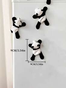 1/3/5pcs Cute Panda Plush Refrigerator Magnet Creative Stuffed Animal Magnet,Suitable For Home Use, Portable And Festival Gifts