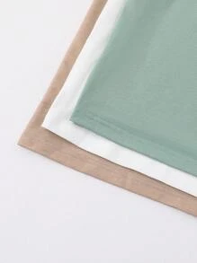 SHEIN 3 件儿童/青少年男童休闲百搭印花图案圆领宽松短袖 T 恤针织上衣，3 种款式，适合学校、花园、海滩、生日、春夏秋冬 - 彩色 - 查看 4