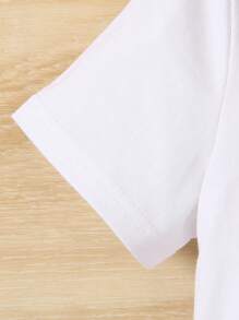 SHEIN Kleine Jungen 3 Stücke/Set T-Shirt + Shorts + Rucksack Lässige Sportliche Mode Streetwear Outfits