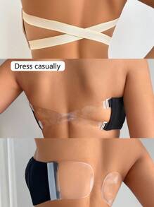 SHEIN 2件装女士纯色舒适无钢圈吊带文胸 - 彩色 - 查看 2