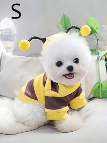Dog Bee Costume - Schnauzer, Teddy, Small Puppy And Cat Hoodie, Cute Bee Shape, Warm And Comfortable, Suitable For Pets Daily Or Holiday Dress, Multiple Sizes Available - Yellow - View 9