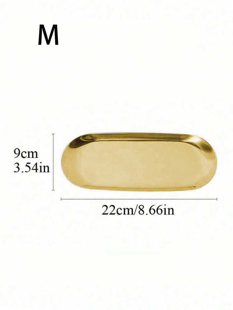 Cirelle 1 件金色豪华金属储物托盘心形珠宝展示托盘家居装饰服务盘工艺品桌面收纳盘椭圆形（7 英寸/8.7 英寸/10.2 英寸） - 金色 - 查看 10