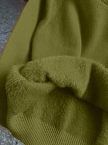 Chiquease 新款女士保暖内衬圆领长袖毛衣 - 軍綠色 - 查看 4