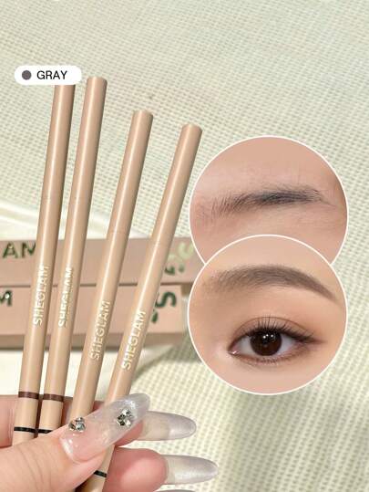 SHEGLAM インスタフィル ブロウペンシル グレー 長持ち 自動眉ペン 防汗 油分カット べたつかない 超スリム 眉メイク クリスマス 眉 眉毛 ブランド ビューティー メイクアップ 化粧品 女性と女の子とギャルのための 完璧な冬に春に理想的な Y2K おしゃれなファッション 誕生日に適した ギフト パーティー 準備 フェイスペイント 最高のカラー