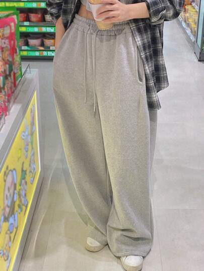 DAZY 女式休闲纯色宽松运动裤秋季女式慢跑裤