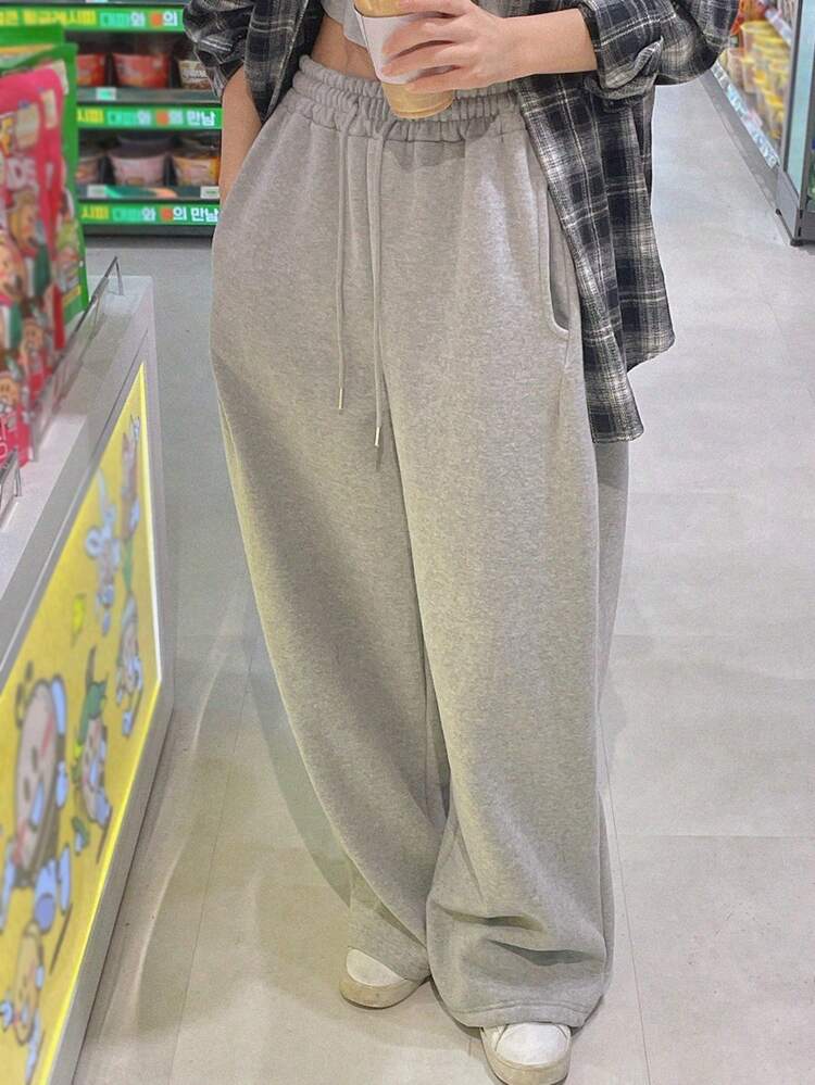 Women's Tall Fit Straight Leg Drawstring Waist Casual Sweatpants