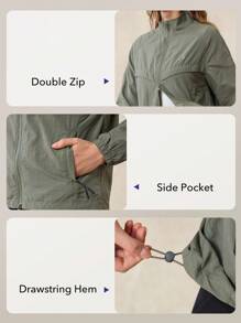 OutZeal Women Water-Resistant Stand Collar Zip Pocket Outdoor Jacket Hiking Camping