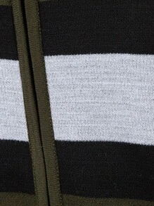 Manfinity Homme Men's Autumn/Winter Long Sleeve Cable Pattern Zip-Up Casual Knit Cardigan, Fall Winter - Army Green - View 3