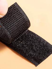 1.6/2/3m Multi-Functional Hook-And-Loop, Hook And Loop Fastener With Buttons For Shoes And Clothes - Black - View 2