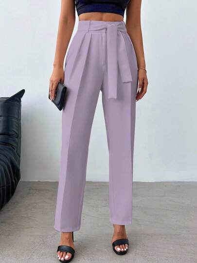 EURMUSE High Waist Fold Pleated Pants