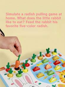 MINKOJA 1套多功能钓鱼胡萝卜喂食游戏益智玩具，适合幼儿学龄前学习精细运动技能训练蒙特梭利感官游戏互动农场动物喂食活动（款式配件随机） - 彩色 - 查看 2