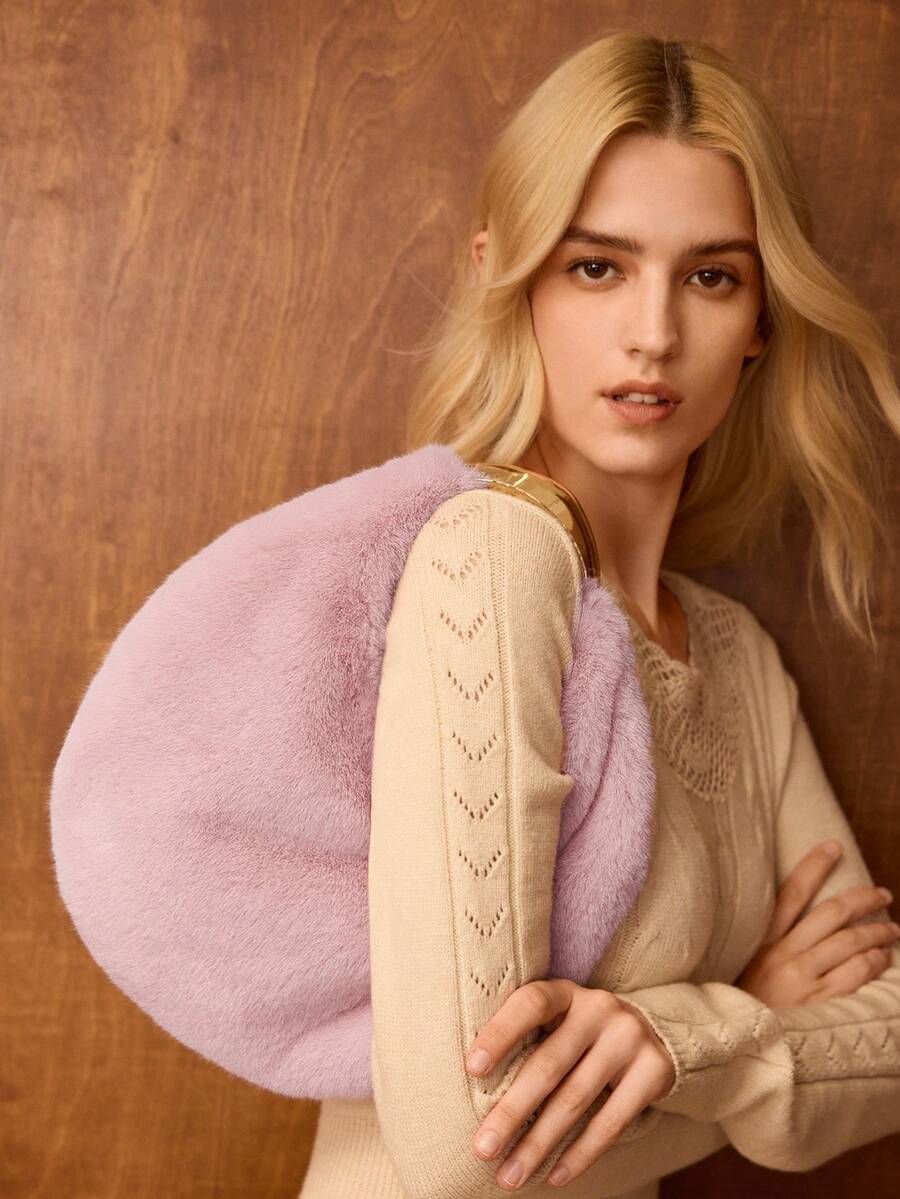 MOTF PREMIUM WOMEN'S HANDBAG, FASHIONABLE, ELEGANT, SHOPPING, PARTY, VACATION - 淺粉色 - 查看 1