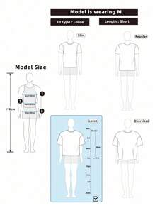 Manfinity Roghcode Men's Letter Striped Short Sleeve Single-Breasted Casual Cropped Shirt