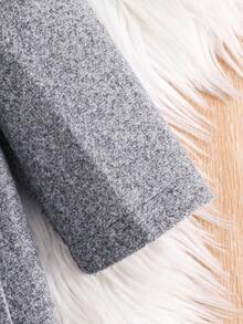 Blommig grå 3D-rosettdekor Rund hals Långärmad Varm & Mysig Spädbarnsflicka Elegant Rosettkrage Fram Öppen Långa Ytterkläder, Höst/Vinter Babyflicka Vinterkappa Babyflicka Kappa Småbarnsflicka Vinterkappa Flickor Vinterkappa Babyflicka Överkappa Höst - Grå - Visa 7