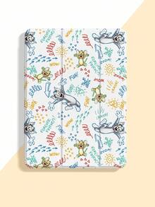 TOM & JERRY X SHEIN 时尚可爱的卡通老鼠和猫印花垫套 - 彩色 - 查看 1