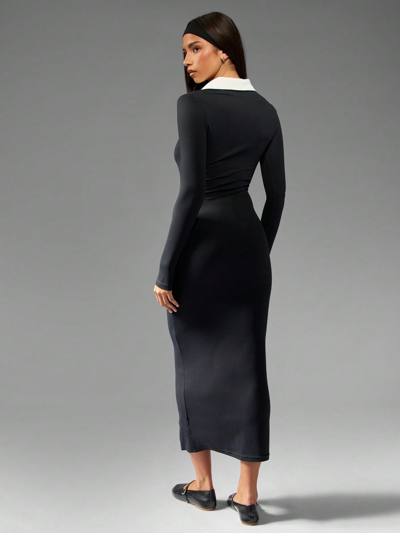 open lace back dress Missguided- Black Contrast Piping Ribbed Midaxi Dress  Amreki
