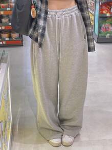 DAZY Women's Casual Solid Color Loose Sweatpants Fall Women Joggers