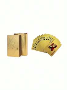 1 Set Rose Waterproof Plastic Poker Cards,Golden Foil Playing Cards For Party Game,(Golden/Silvery/Black/Pink),Gaming Gift Playing Cards,Cards,Card Games,Playing Cards,Cards,Games,Card Dealer,Gold,Poker Night,Playing Cards,Card Games,Cards - Multicolor - View 9