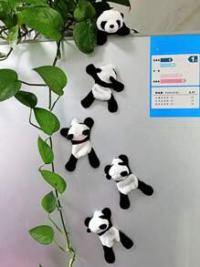 1/3/5pcs Cute Panda Plush Refrigerator Magnet Creative Stuffed Animal Magnet,Suitable For Home Use, Portable And Festival Gifts