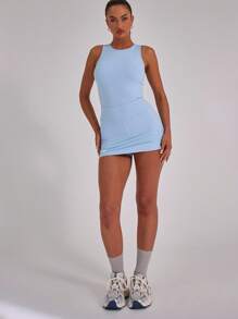 Musera Sport Casual Sports Split Hem Skort Tennis Skirt Workout Summer Holiday Gym Fitness