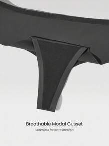 GLOWMODE 2 Packs Lightweight Breathable Sweat-Wicking Medium-Waist Seamless No-Show Thong Underwear Daily Workout - Dark Grey - View 6