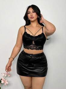 Firerie Plus Lace Bustier Cami Top - Black - View 3