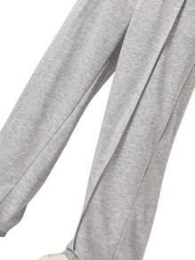 1 buc pantaloni sport casual minimalisti tricotați cu buzunar, subțiri, cu picior drept, pentru tineret, primăvară/toamnă