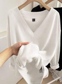 SHEIN LUNE 2 件女士休闲简约风格金色星星、太阳、月亮图案 V 领羊毛运动衫，适合秋冬季