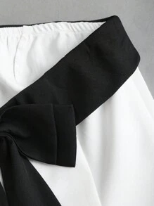 Sweetra Top Elegante de Viagem Italiana com Laço, Versátil