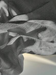 Comfortcana Sudadera con capucha corta de punto gris talla grande