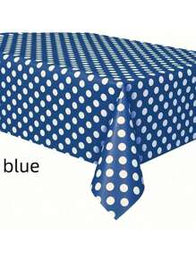1 块桌布，圆点桌布一次性塑料防水野餐桌布，生日派对、感恩节、婚礼、烧烤、毕业典礼、野餐的桌布