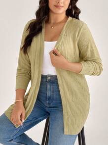 SHEIN LUNE Autumn Plus Size Cardigan Lightweight Duster Coat Fall Back To School Old Money Style Women Country Stockholm Style Office Attire For Women Going Out Tops Women Homecoming Winter Tulum Teacher Winter Jacket Women Winter Back To School