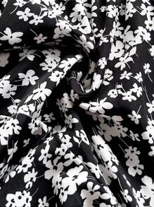 Soleia Mono con estampado floral ribete con fruncido - Negro - Ver 7