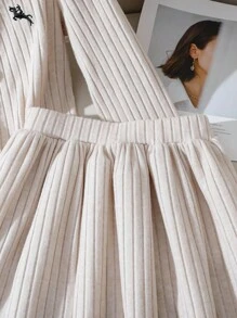 少女正装通勤背心+百褶裙针织套装 - 杏色 - 查看 6