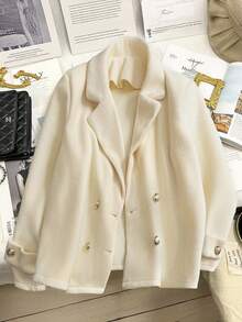 Franclia Apricot minimalistische umkehrbare Jacke für Frauen, neues Design Frühling Herbst 2025, vielseitiger Top Herbst Winter Kleidung für Frauen - Aprikosenfarben - Übersicht 1