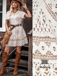 LanaWest Women's Printed Loose Babydoll Dress, Casual Country Style For Daily Wear