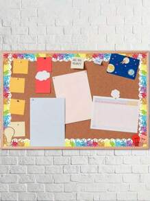 1 قطعة حافة لوحة نشرة سوداء، 32.8 قدم من الحواف المموجة السوداء لوحة النشرة، السبورة البيضاء، لوحة الفلين، الخزانة، ديكور الغرفة، ديكور المكتب، وديكور الفصل الدراسي للعودة إلى المدرسة - متعدد الألوان - مشاهدة 2