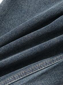 DAZY Quần Jeans Ống Rộng Dài Màu Trơn Thường Ngày Mùa Xuân/Thu Cho Nữ - Màu xanh lam - Xem 2